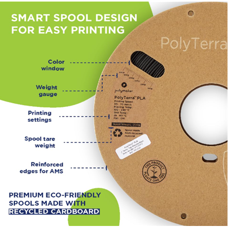 Polymaker PolyTerra Matte PLA Filament Pamuk Beyaz