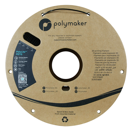 Polymaker PolyLite PETG Filament Siyah